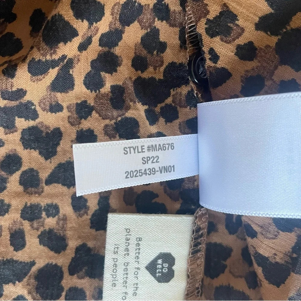 Madewell Balloon-Sleeve Button-Up Top Leopard 30922 - Picture 9 of 9
